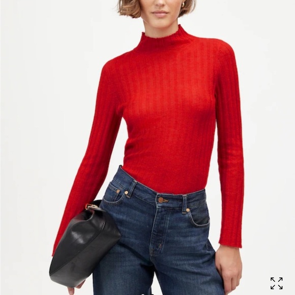 NWT Madewell Alpaca-Blend Mockneck Sweater Heather Stone - Picture 8 of 8